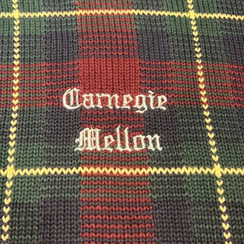 Oak Brook x Carnegie Mellon University Upcycled Tartan Plaid Sweater Size XL